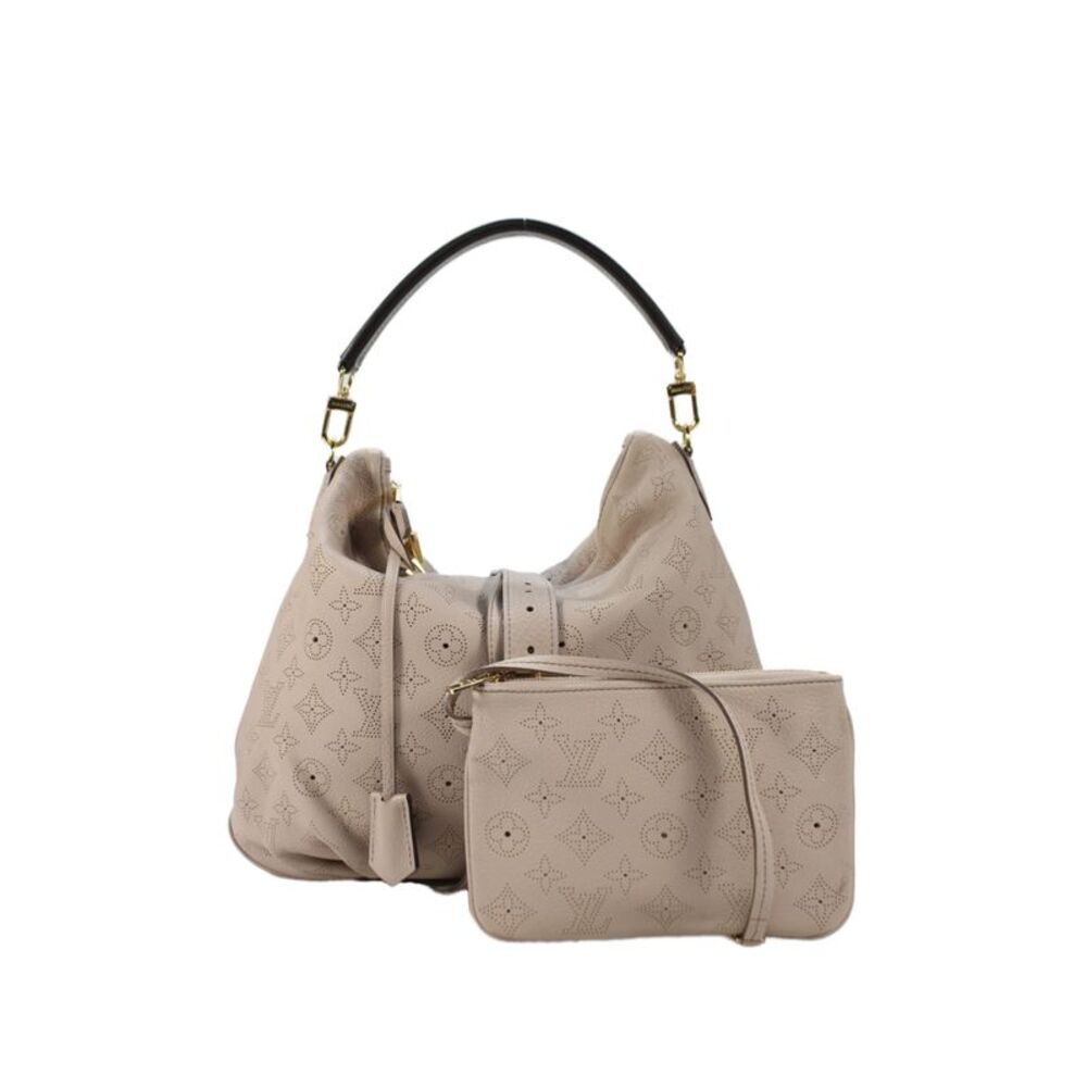 Louis Vuitton Womens Monogram Mahina Selene Leather Shoulder Handbag Mauve